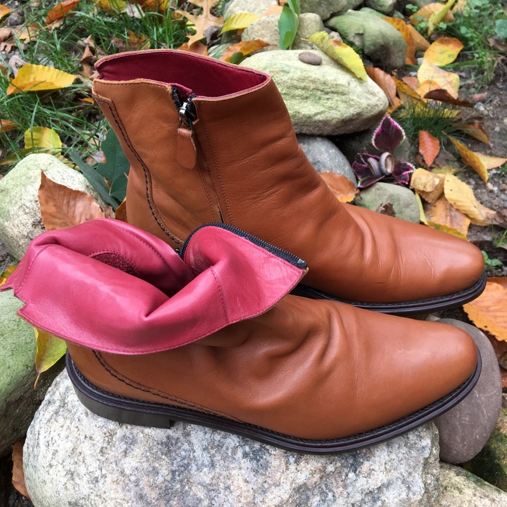 Zamagni ankle boots leather Italy 1" high size 7